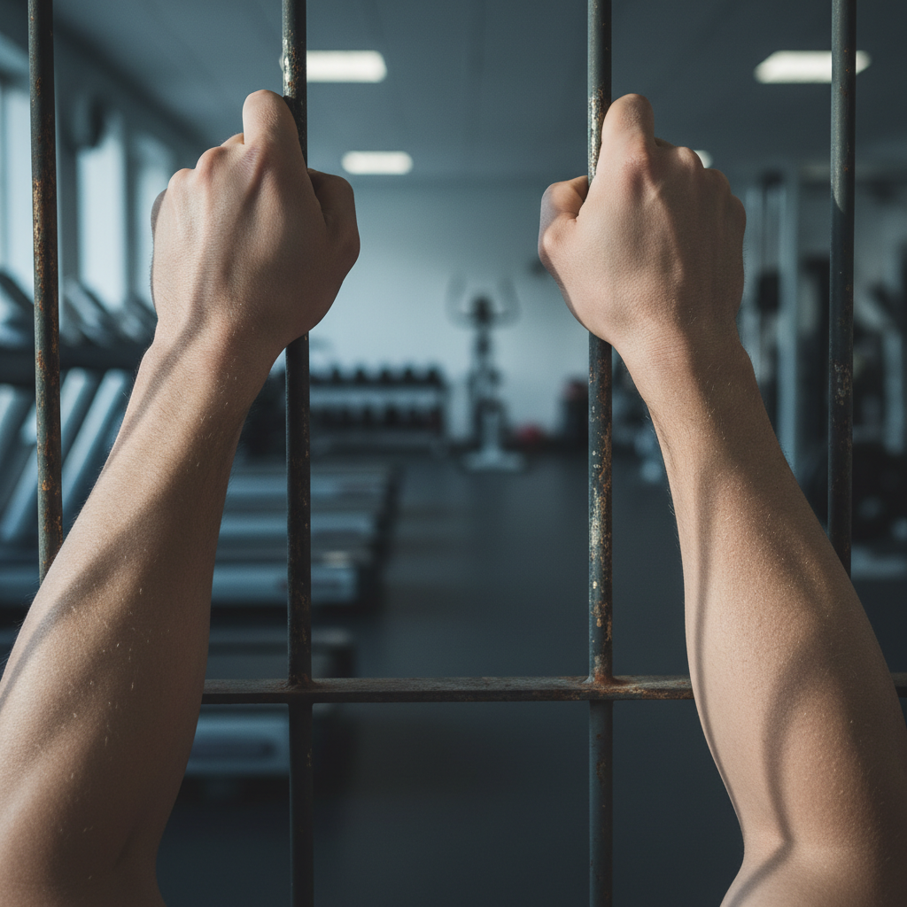 Illustration réaliste sur La bigorexie, quand le sport devient une prison