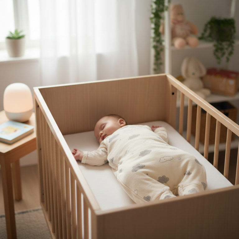 Illustration réaliste sur Gigoteuse bébé : sécuriser les nuits dès la naissance