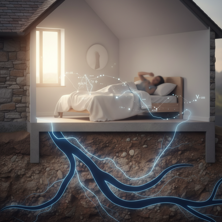 Illustration réaliste sur Source sous la maison : impact sur le sommeil et solutions